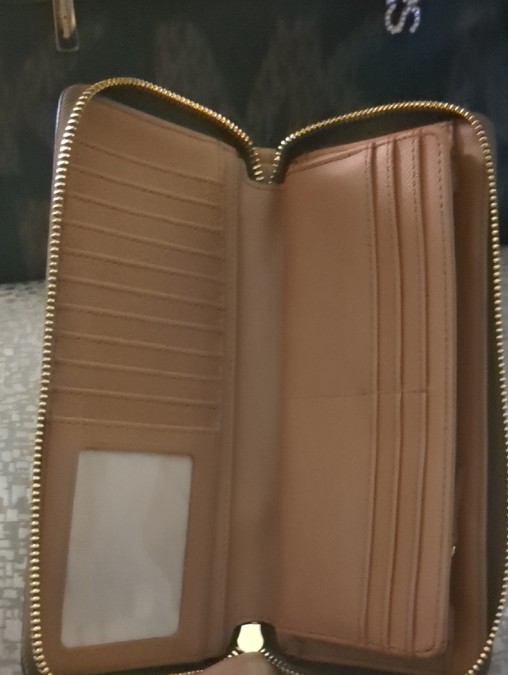 3pc Michael Kors Dark Brown MK Logo Tote with Matching Wallet & Cardholder. - Picture 7 of 9